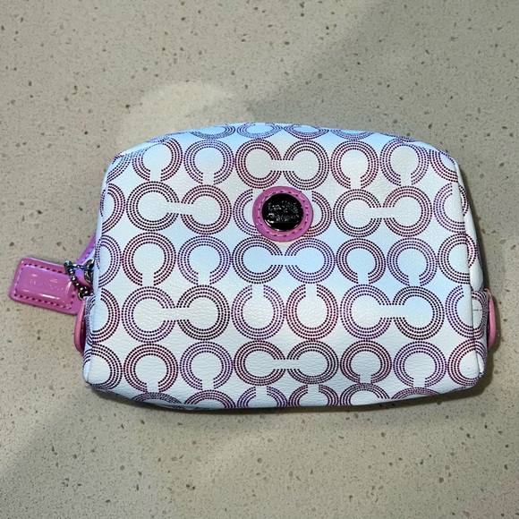 Coach Pink and White Cosmetic Bag - Picture 1 of 5
